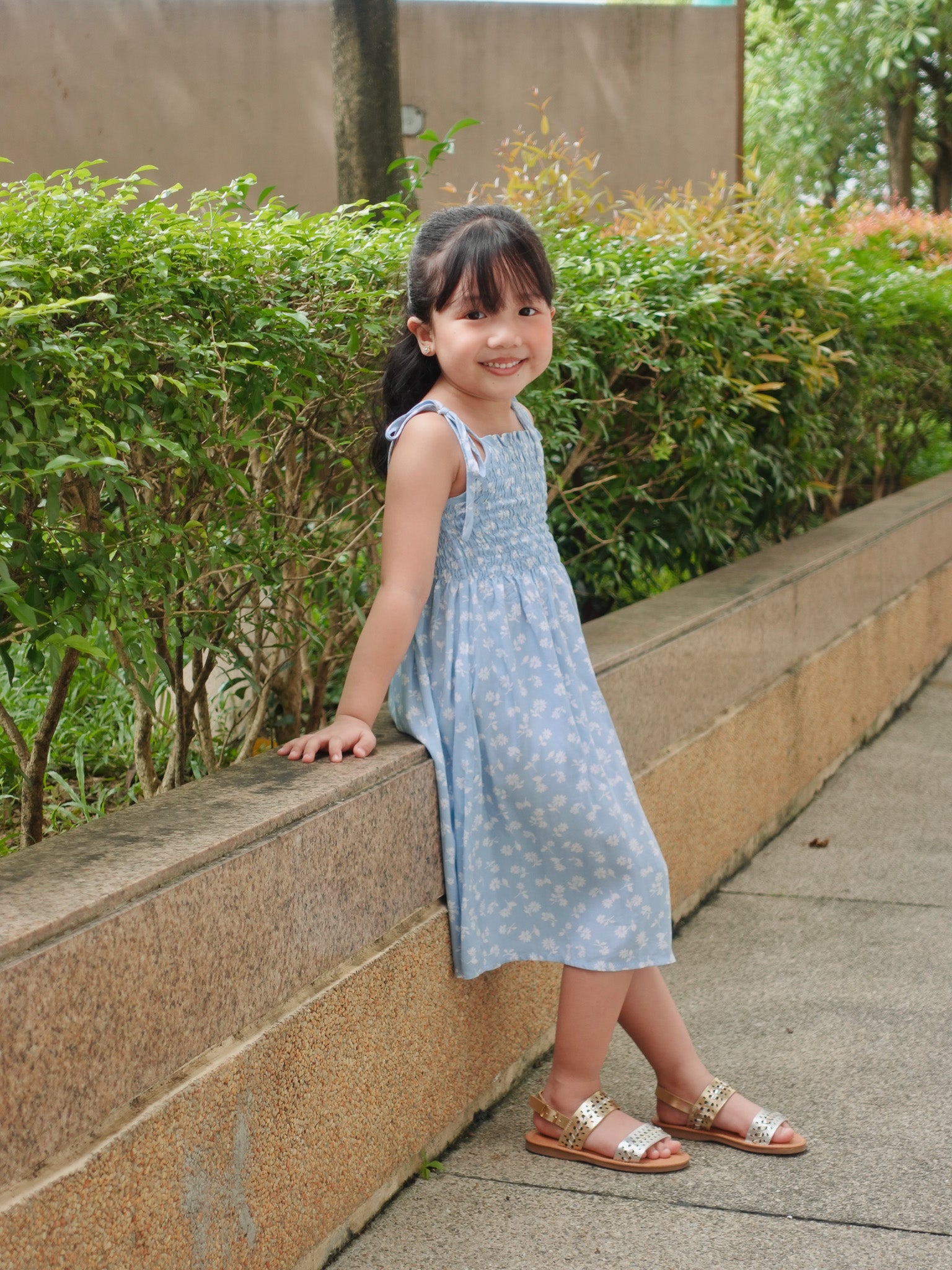 Loreen kid dress - blue floral