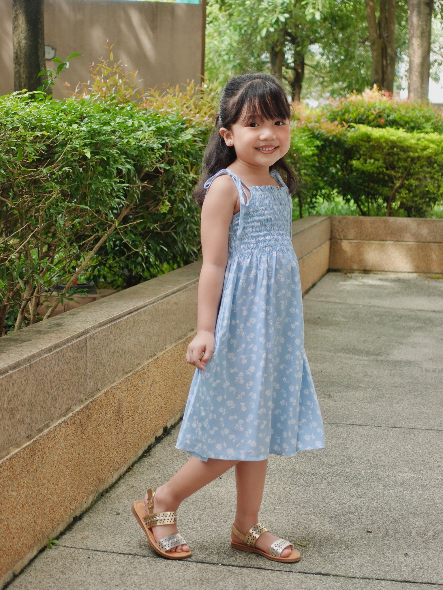 Loreen kid dress - blue floral