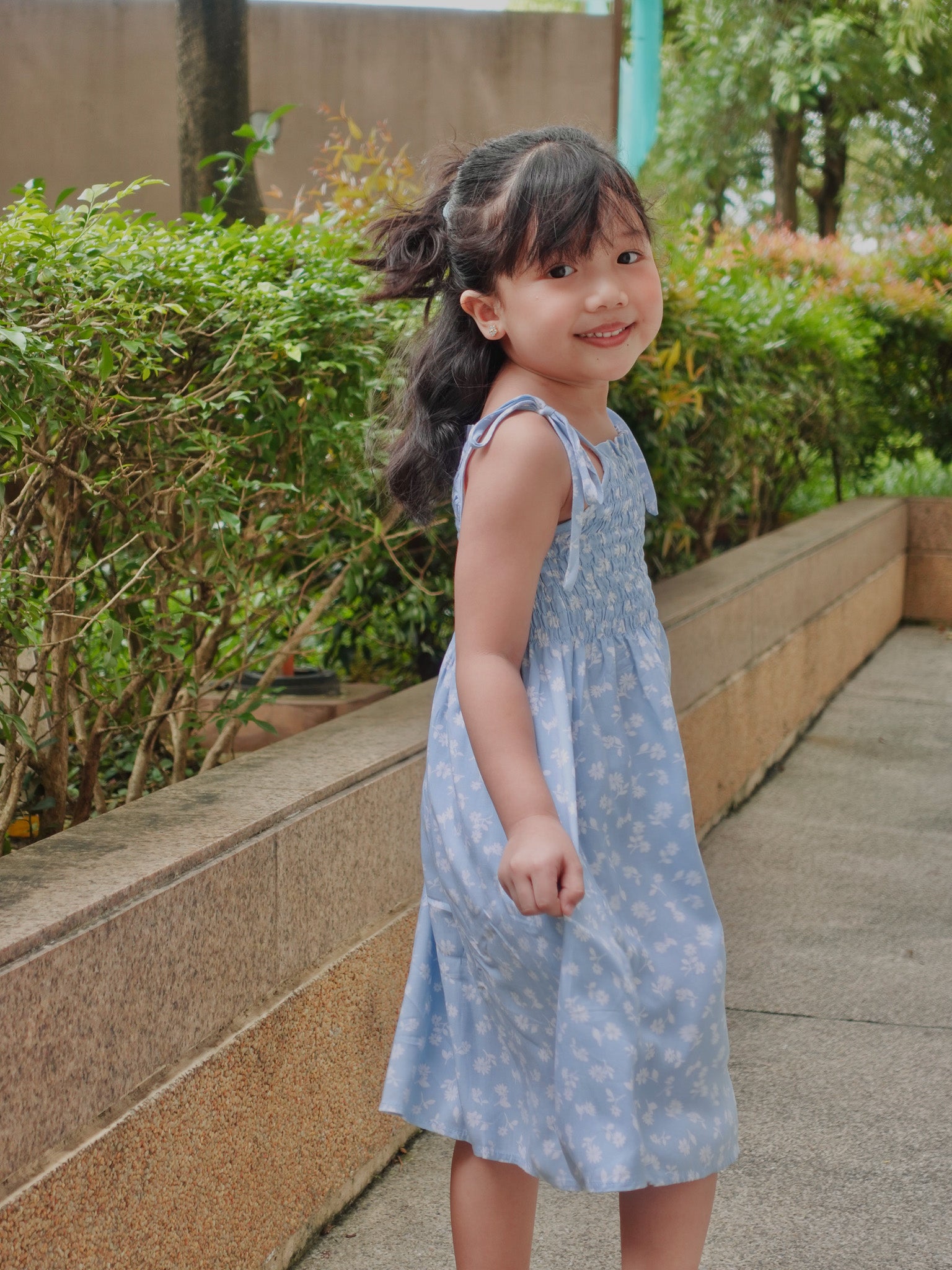 Loreen kid dress - blue floral