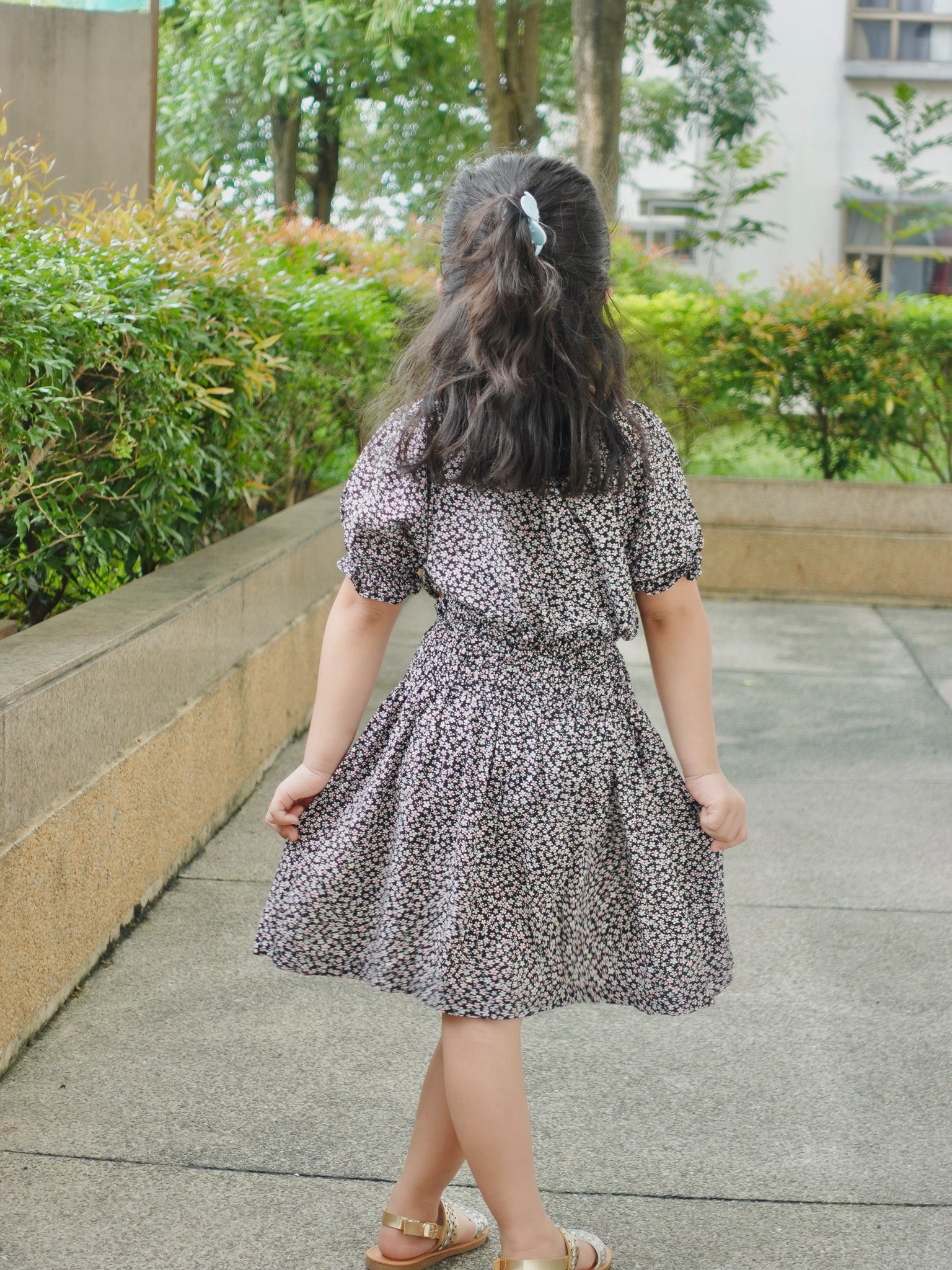 Evelyn kids set - black floral