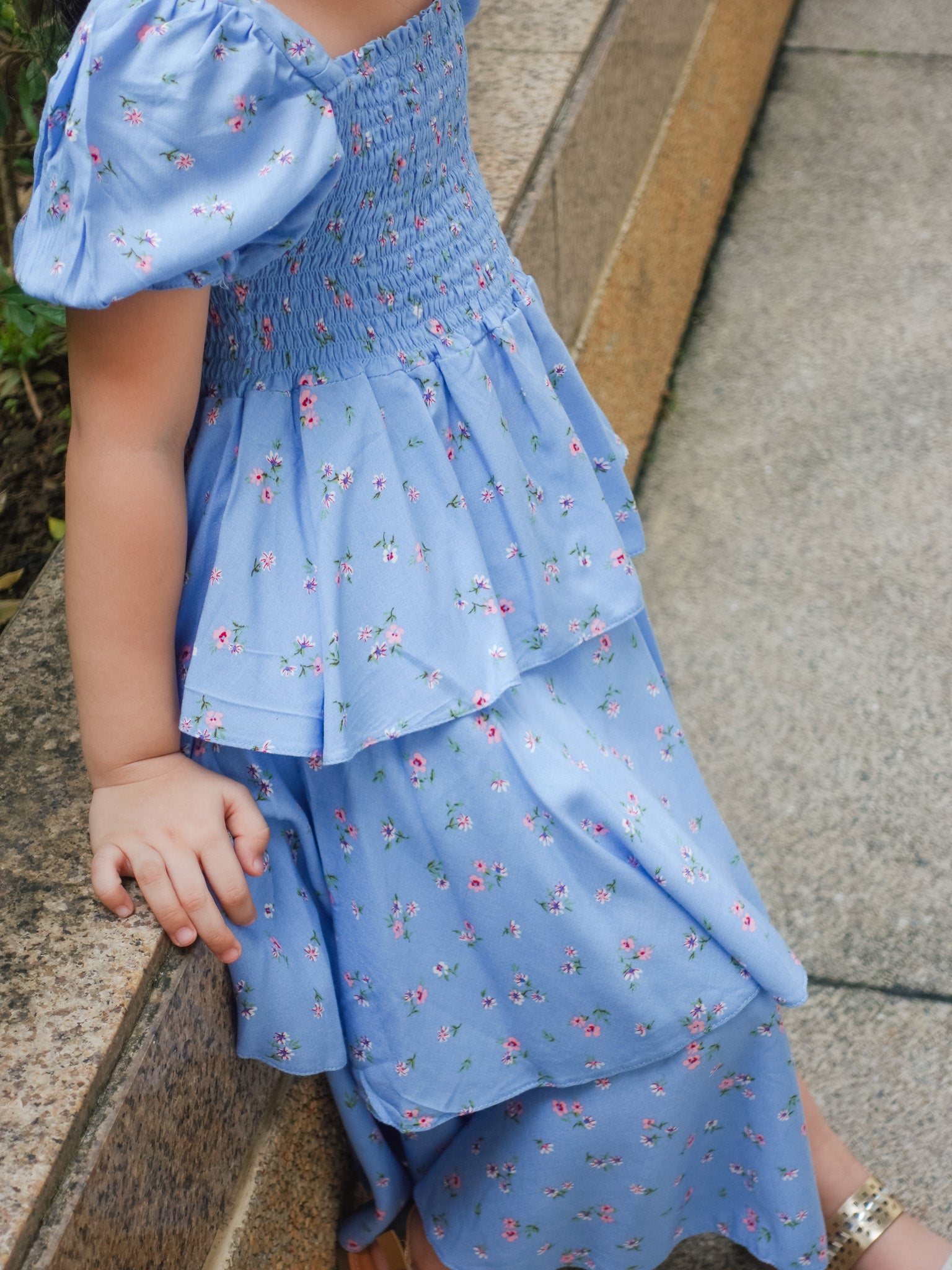 Lainey kid dress - blue floral