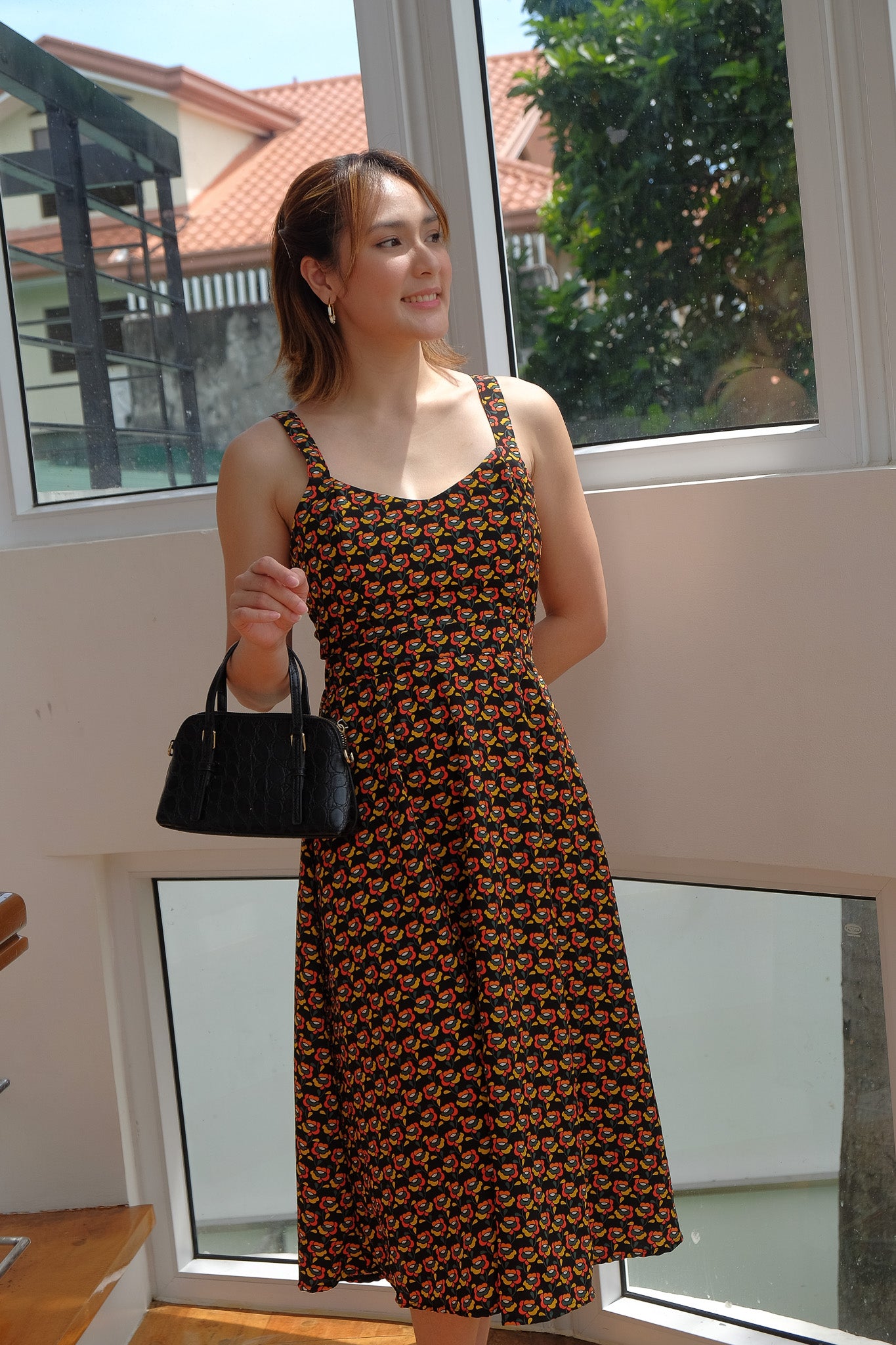 Beck Midi Dress - Retro print