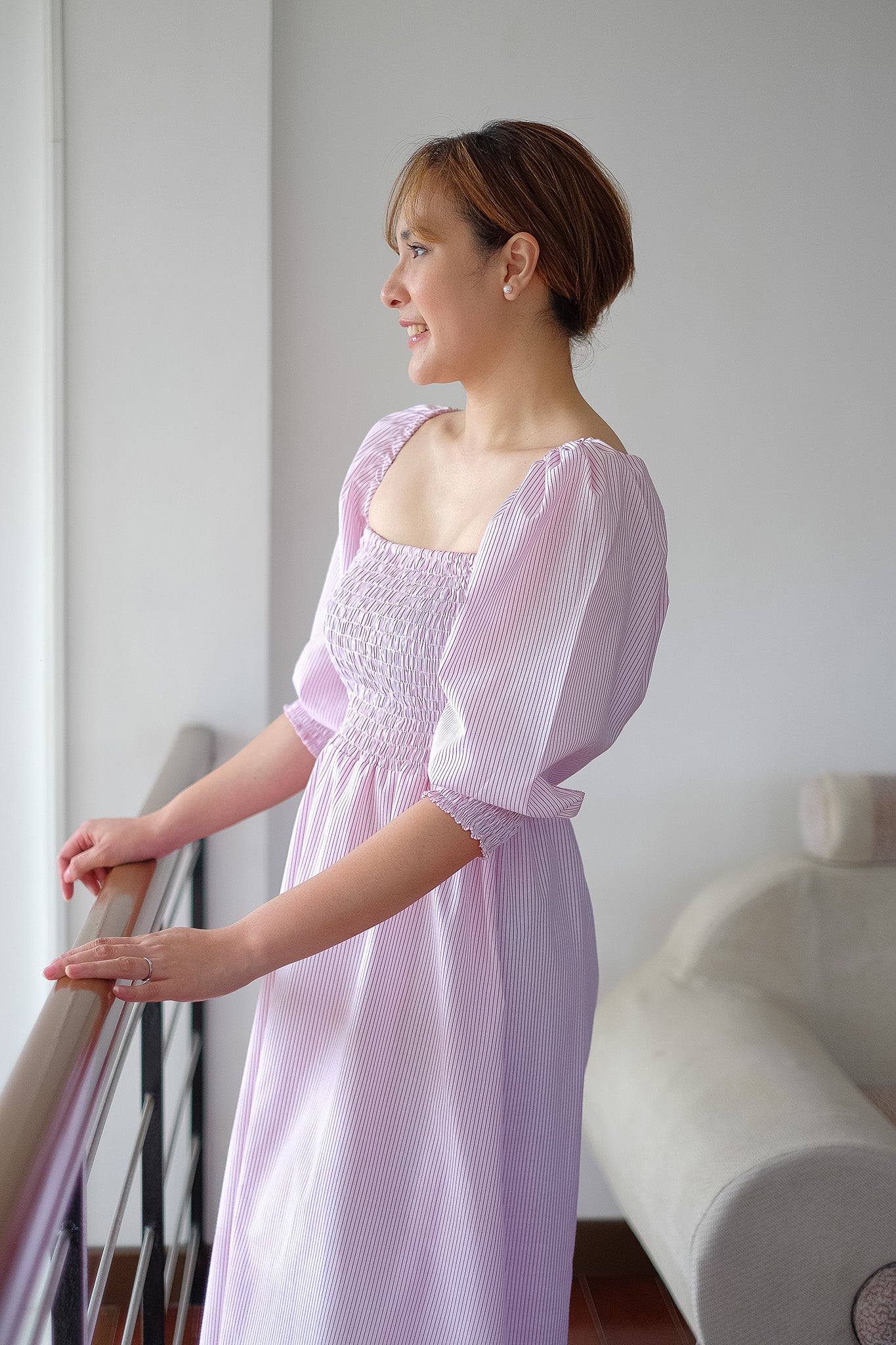 Florence Midi Dress - Classic Red stripes