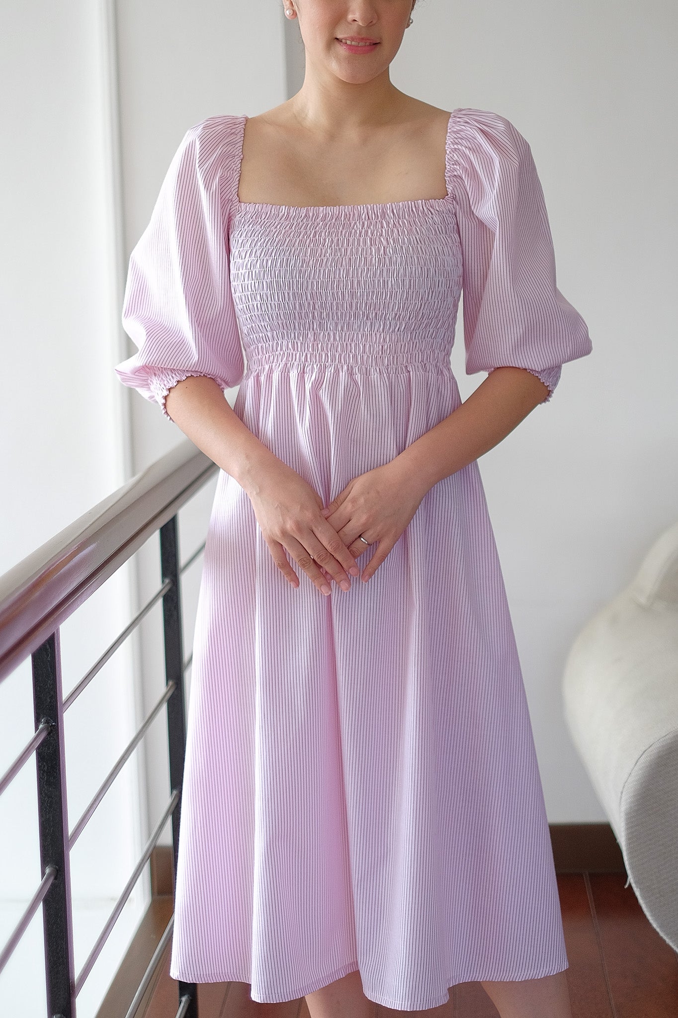 Florence Midi Dress - Classic Red stripes