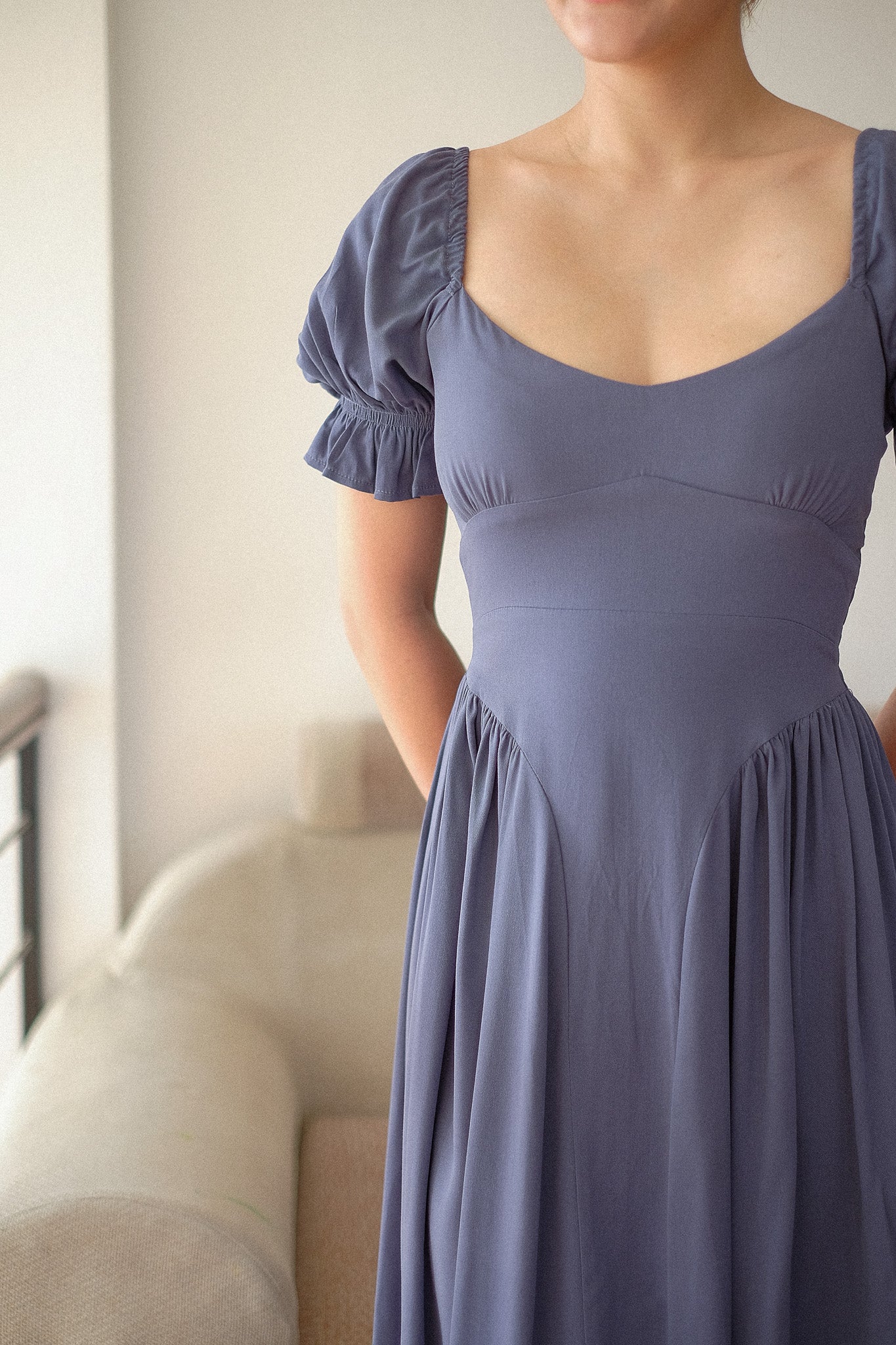 The Emma Midi dress - muted blue
