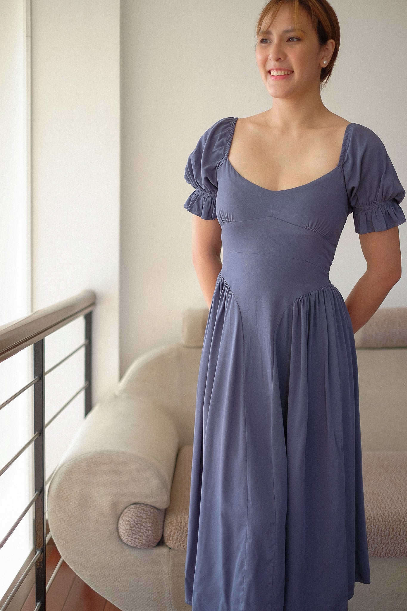 The Emma Midi dress - muted blue