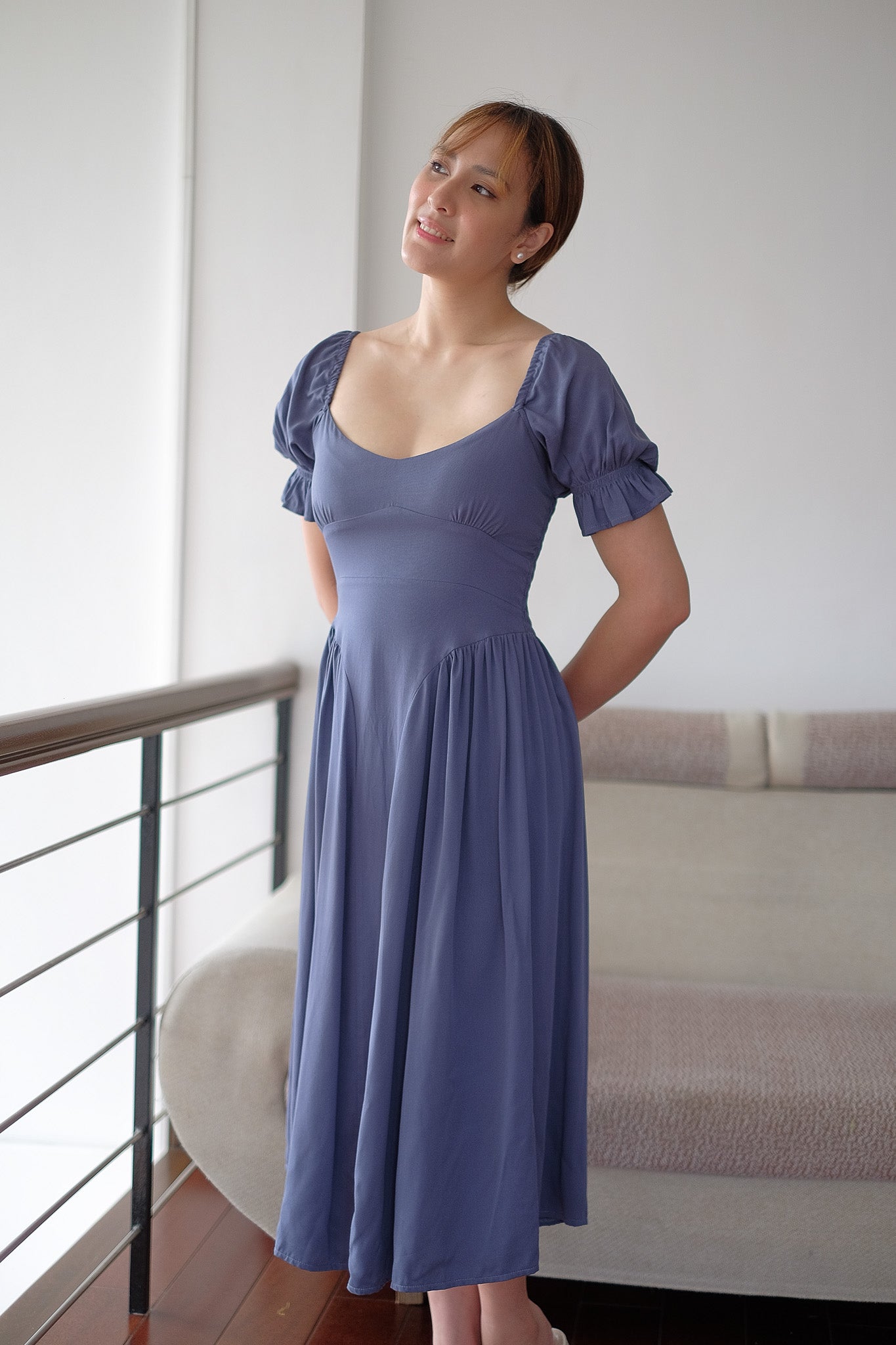 The Emma Midi dress - muted blue