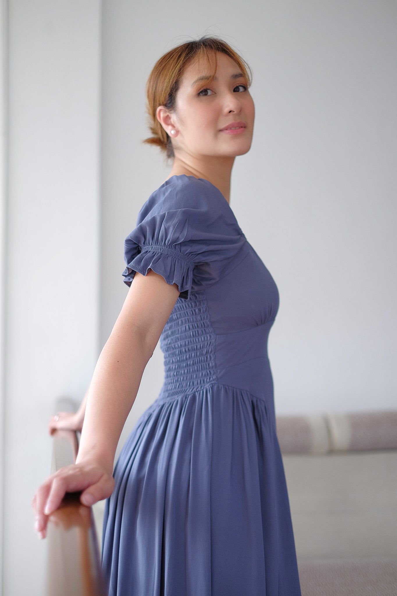 The Emma Midi dress - muted blue