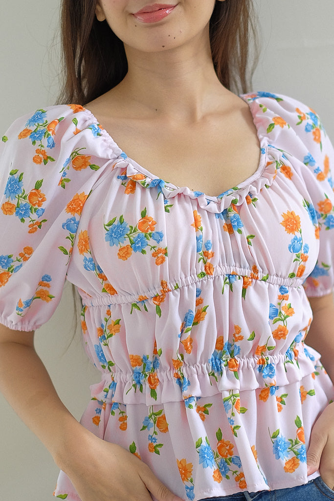 Tancy top - pastel lilac floral