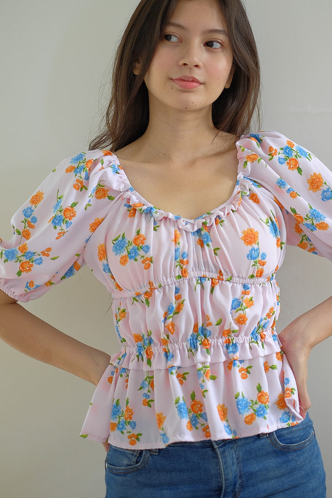 Tancy top - pastel lilac floral