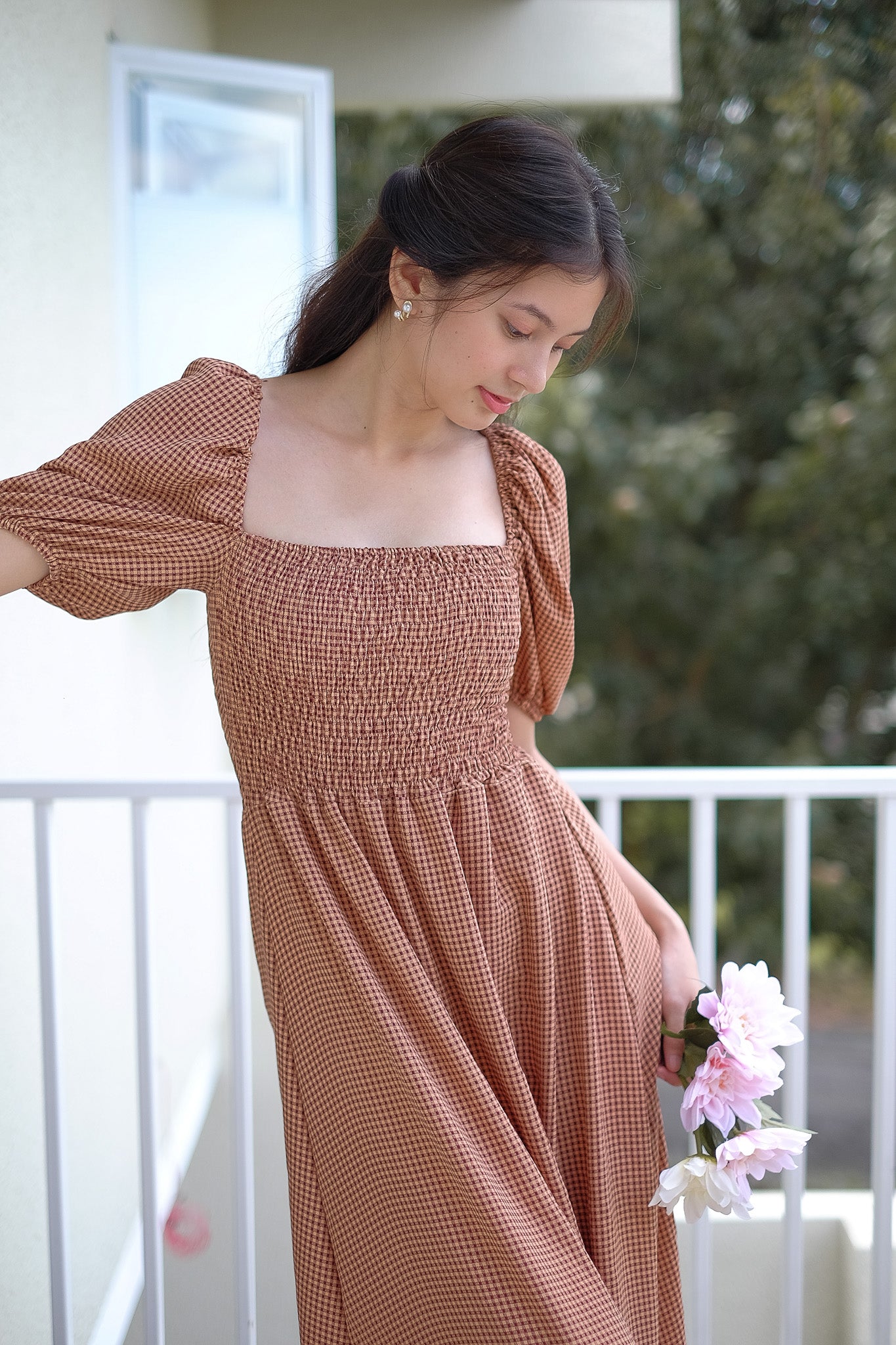 Alison Maxi Dress - brown gingham