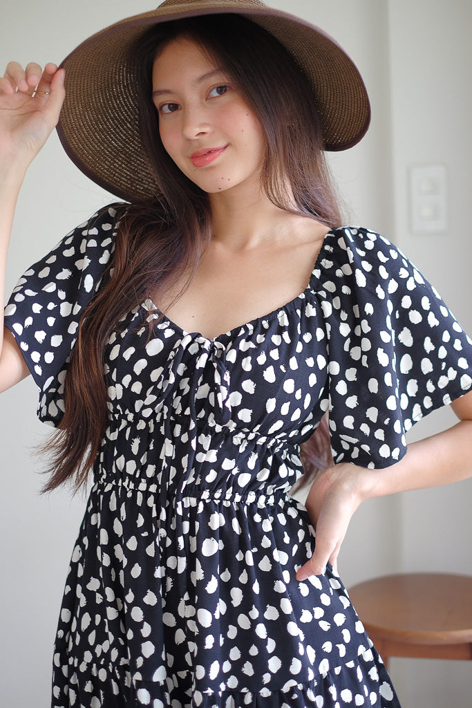 Alliyah mini dress - black printed