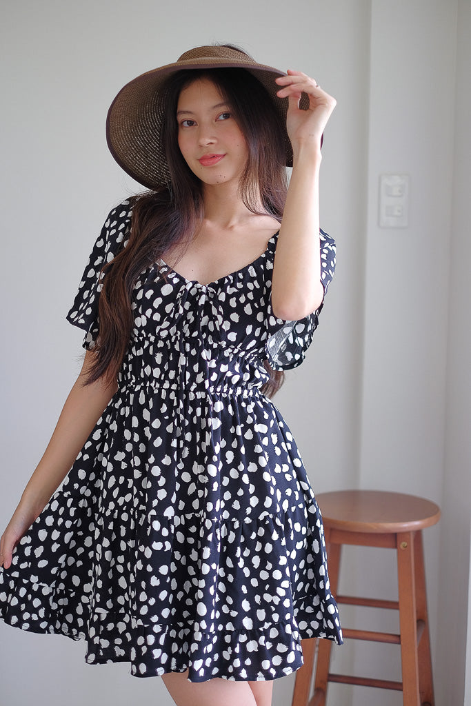 Alliyah mini dress - black printed