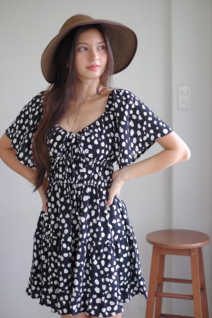 Alliyah mini dress - black printed