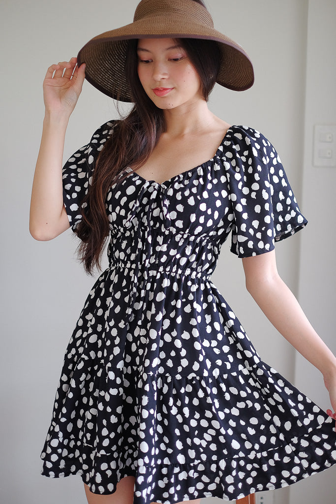 Alliyah mini dress - black printed