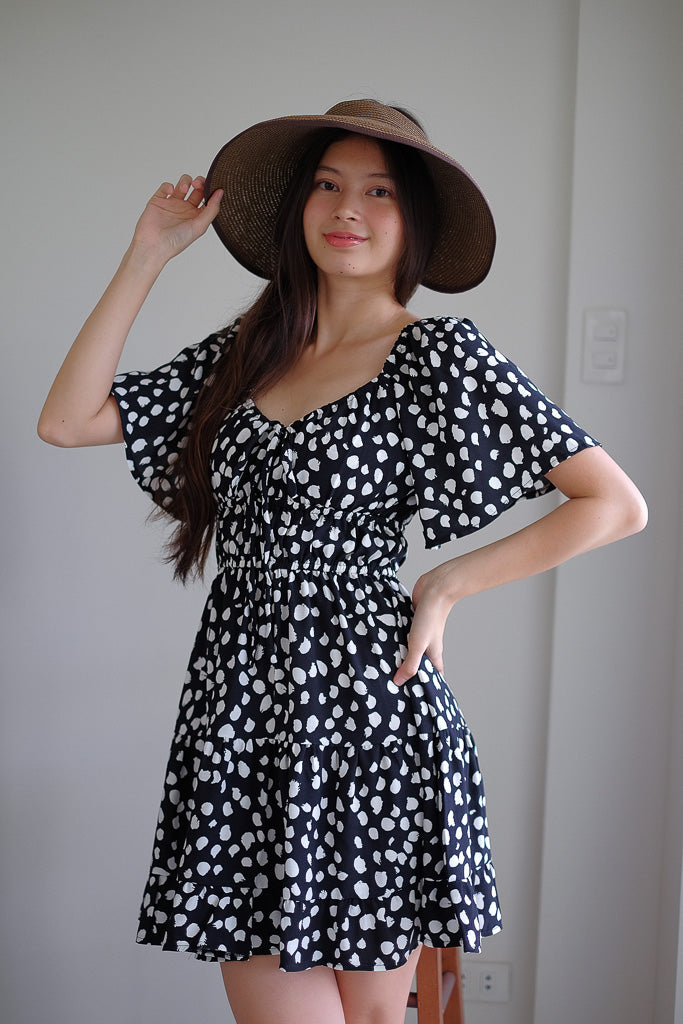 Alliyah mini dress - black printed