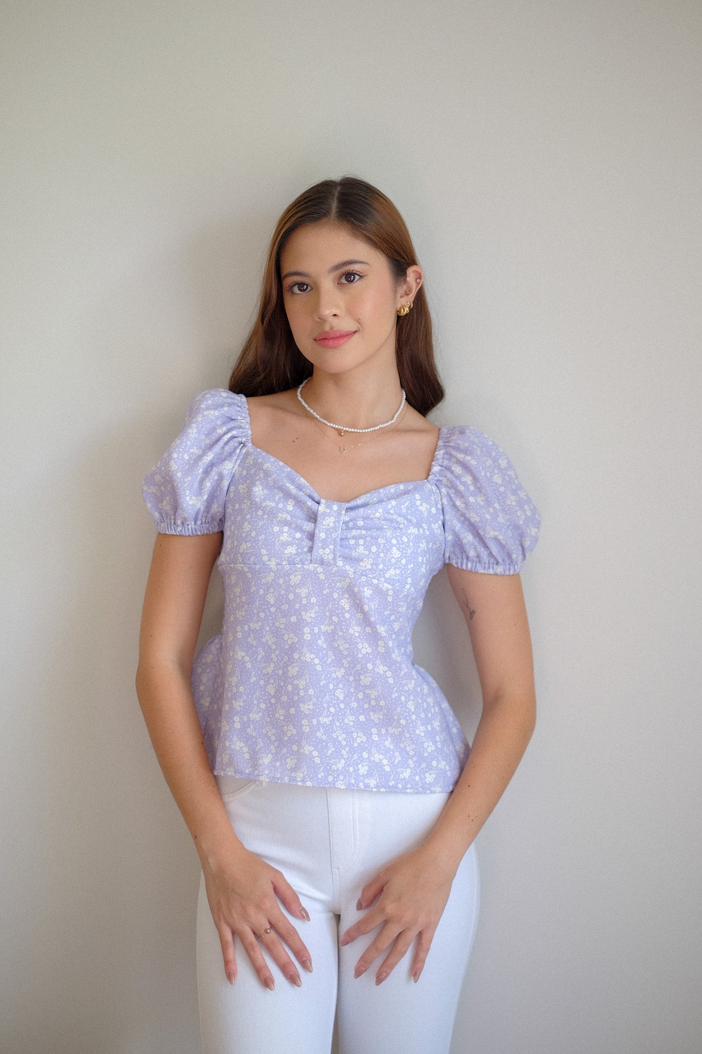 Catalina Top - lavender jasmine print