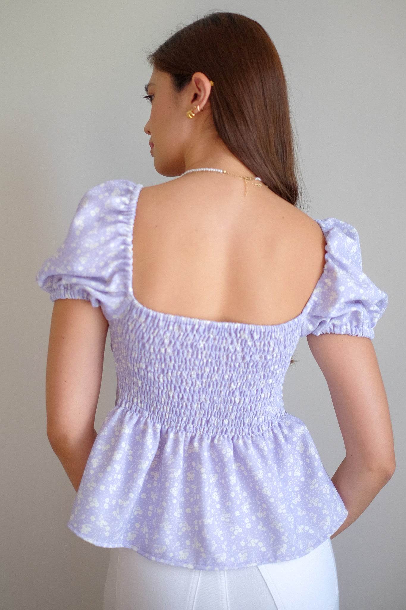 Catalina Top - lavender jasmine print