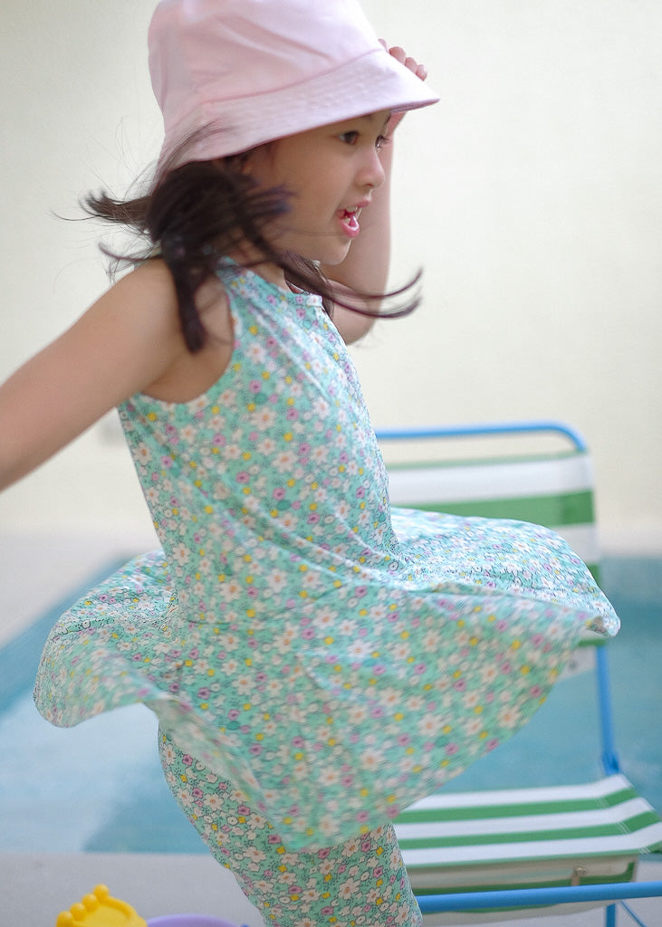 Playful Rays Set - sea green floral