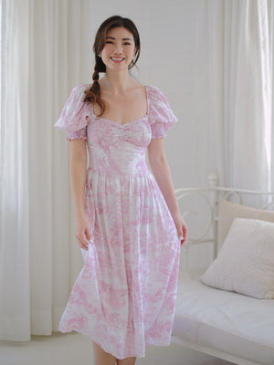 Olivia Midi Dress - pink toile