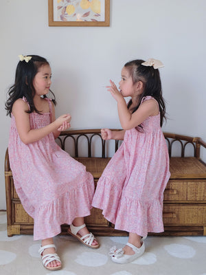 Hazel dress - pink floral (kids)