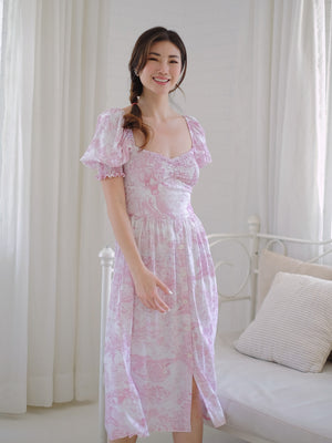 Olivia Midi Dress - pink toile