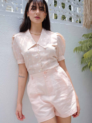 Belinda Top - peach polka