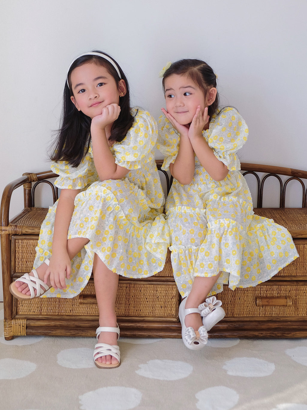 Amira dress - yellow dotted (kids)