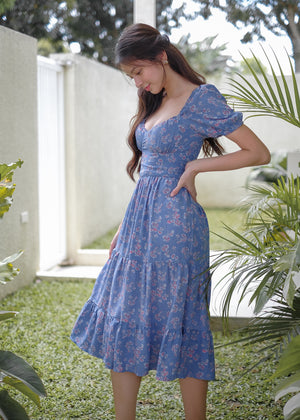 Dakota midi dress - Carolina blue floral