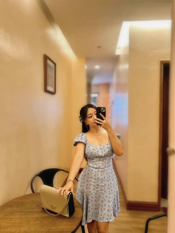 The Suri Mini dress -  baby blue floral