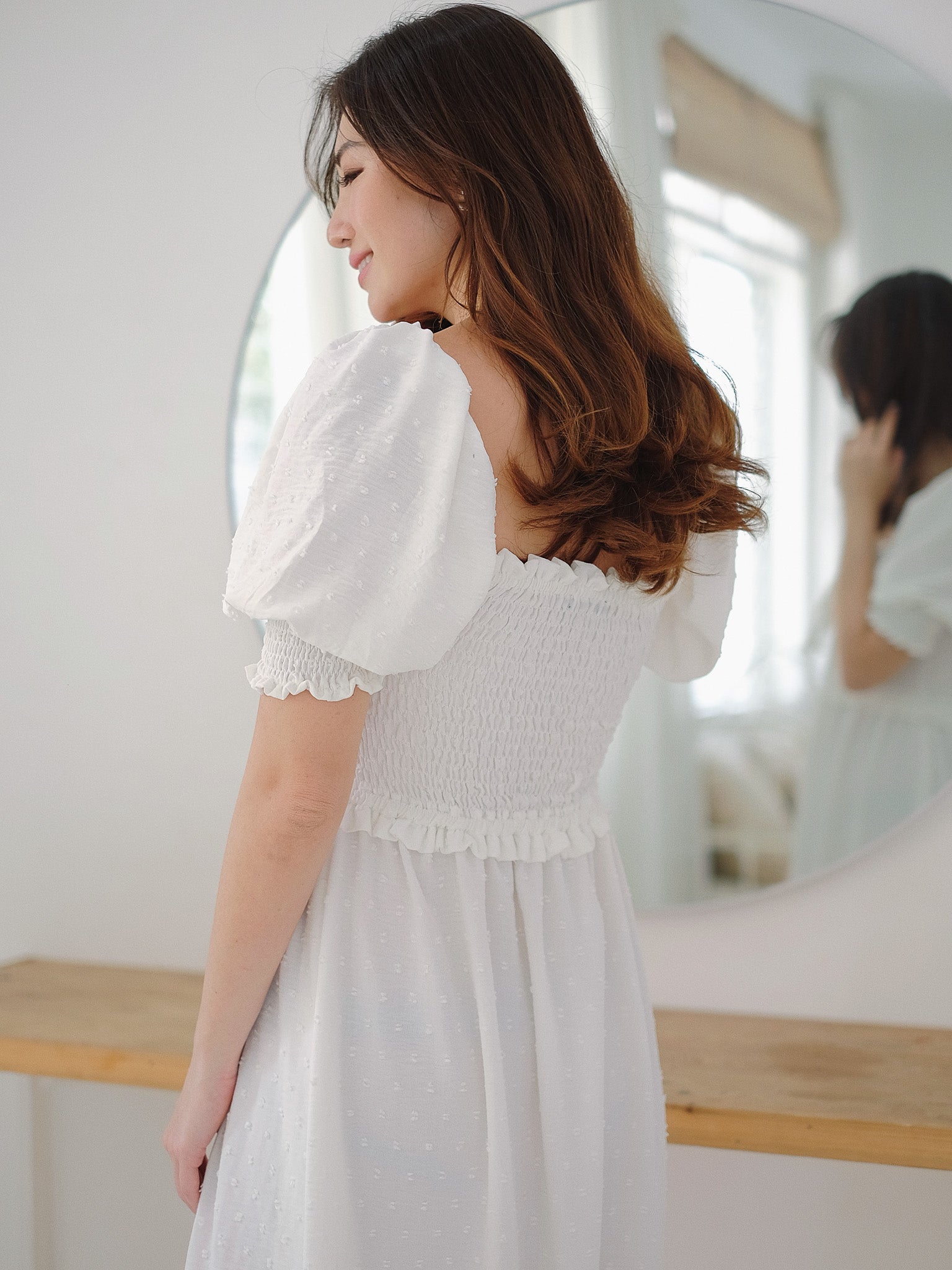 Ava Midi Dress - white