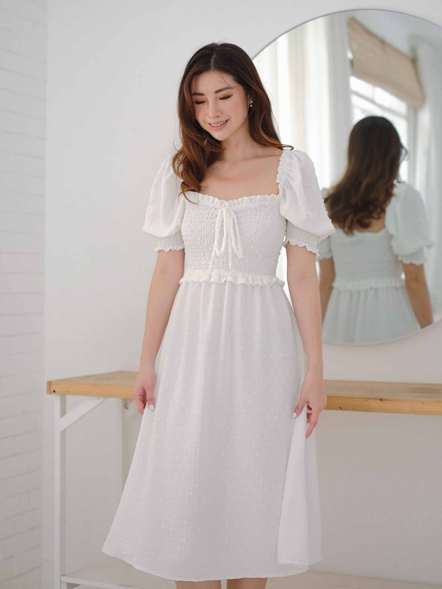 Ava Midi Dress - white