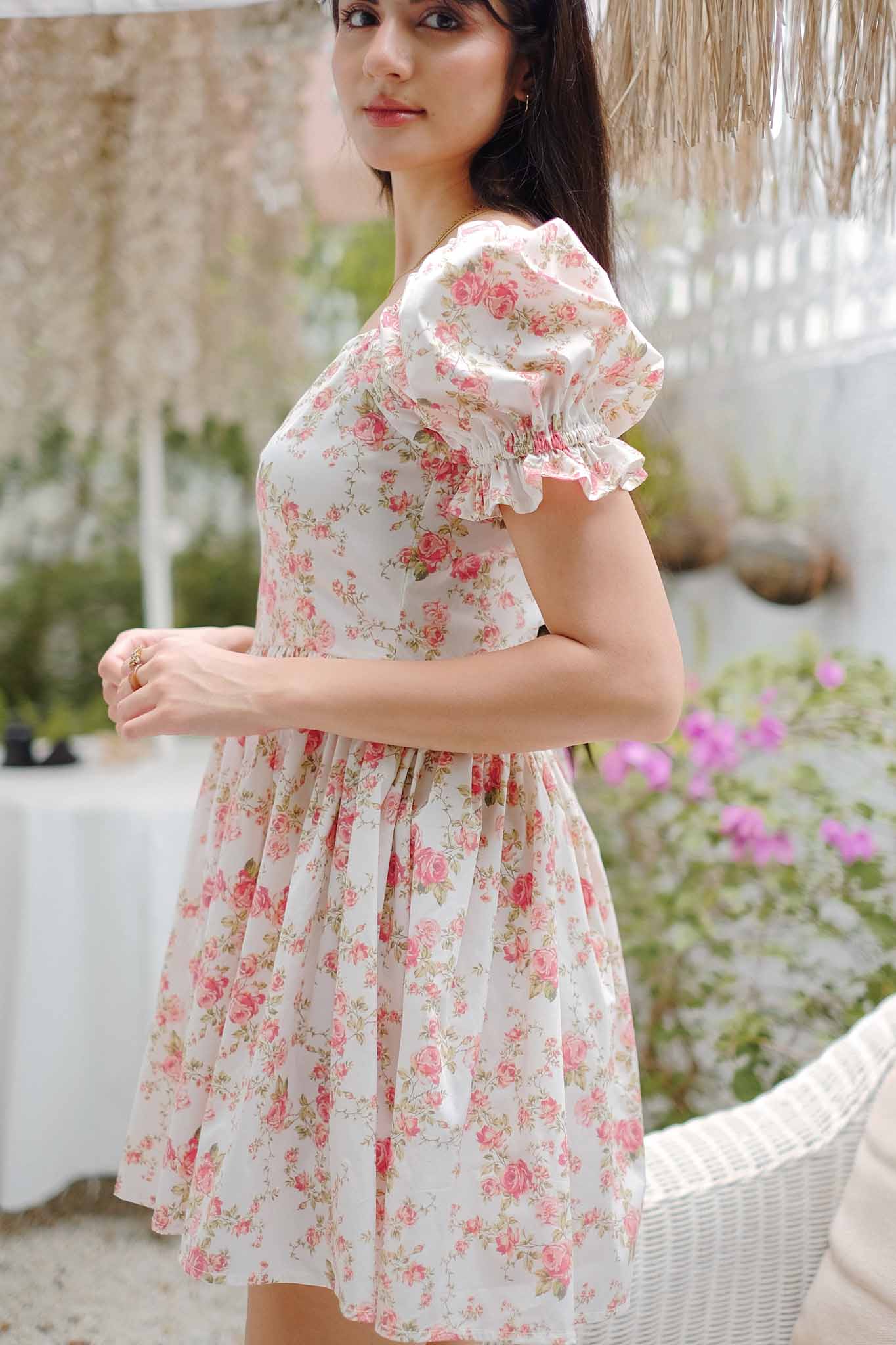 belle baby doll dress - Rose print