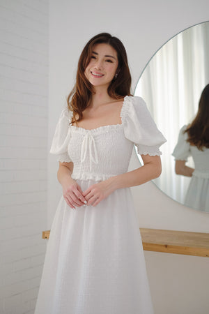 Ava Midi Dress - white