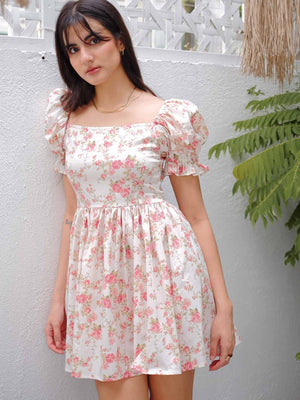 belle baby doll dress - Rose print
