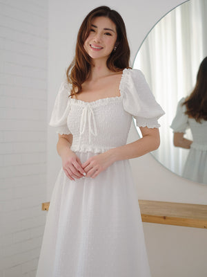 Ava Midi Dress - white