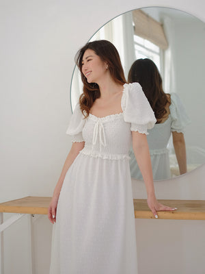 Ava Midi Dress - white