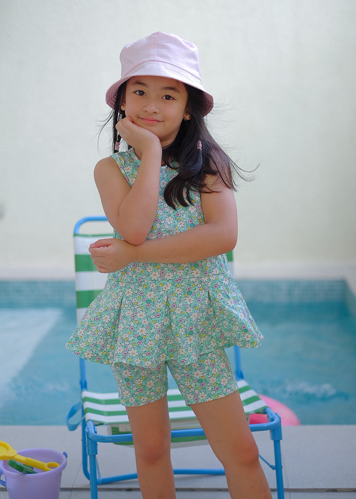 Playful Rays Set - sea green floral