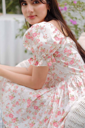 belle baby doll dress - Rose print