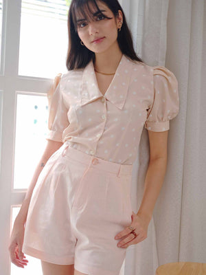 Belinda Top - peach polka