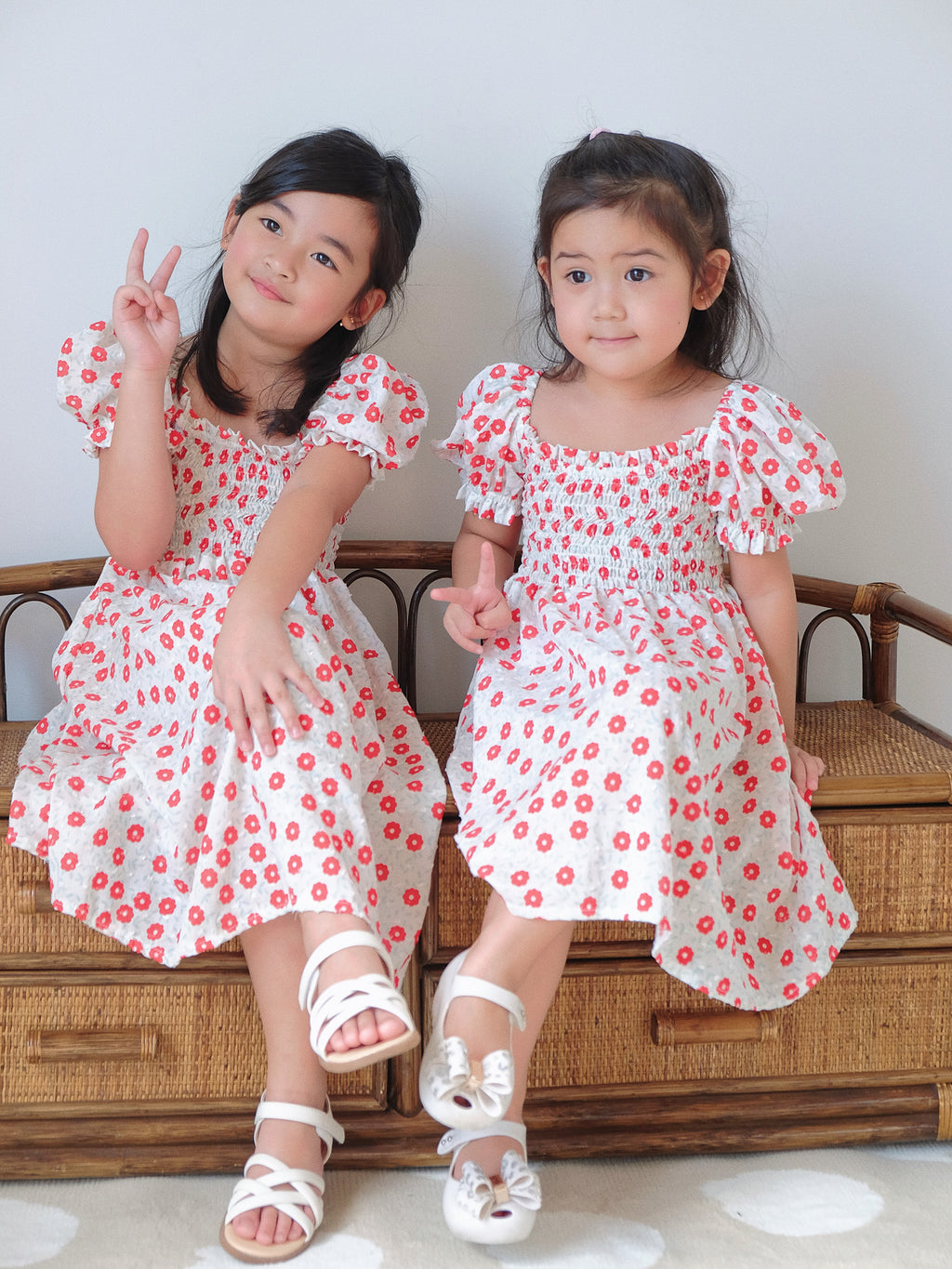 Sabina dress - red dotted (kids)