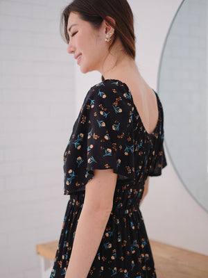 Alliyah mini dress - black floral