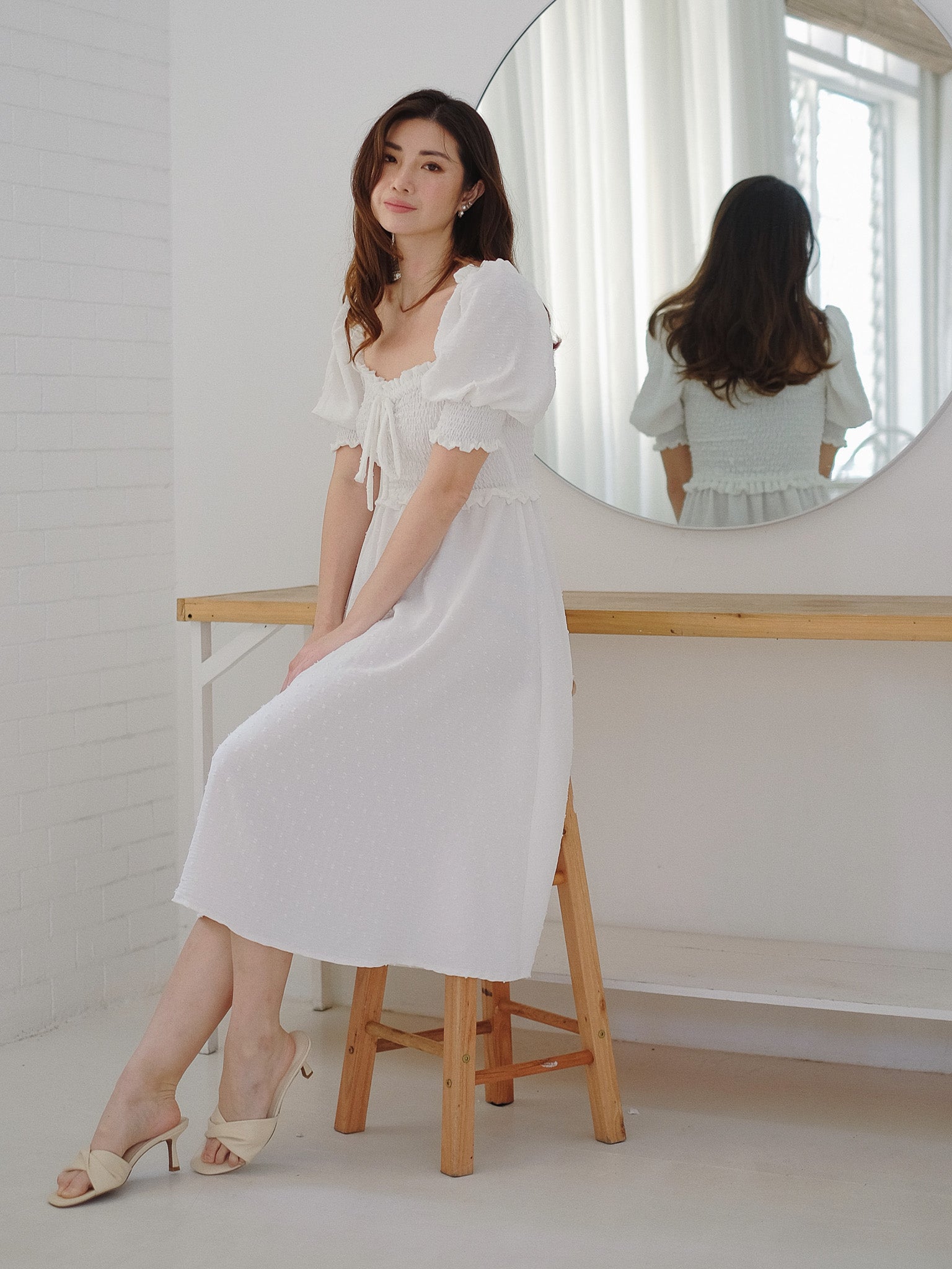 Ava Midi Dress - white