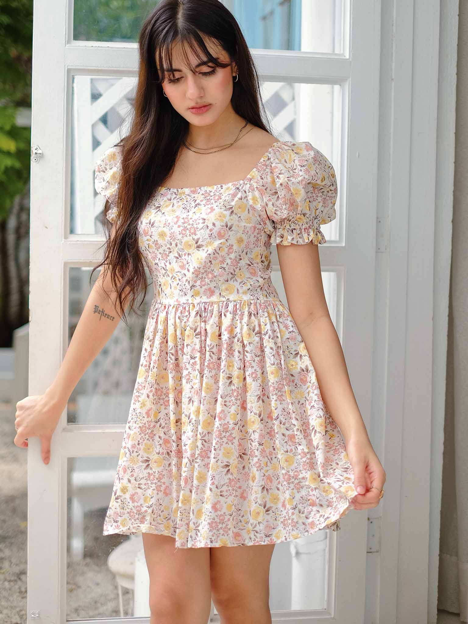 belle baby doll dress - Floral cream