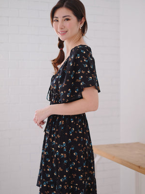 Alliyah mini dress - black floral