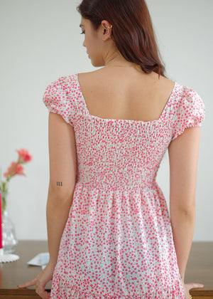Elaya Maxi Dress - red ditsy floral