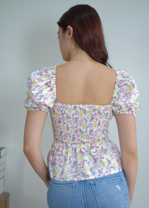Noreen top - white floral