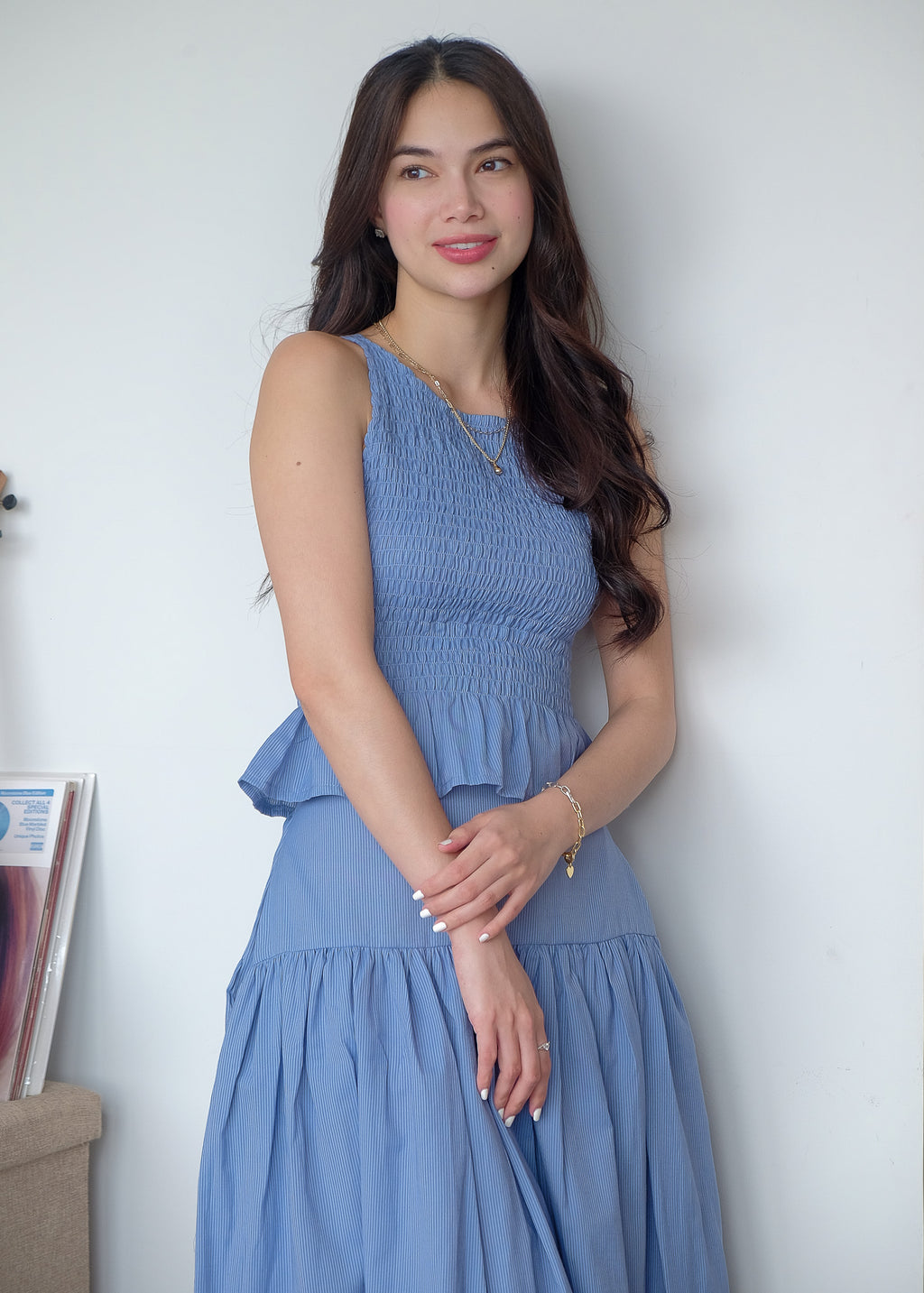 Amara Co-ord - Steel blue stripes
