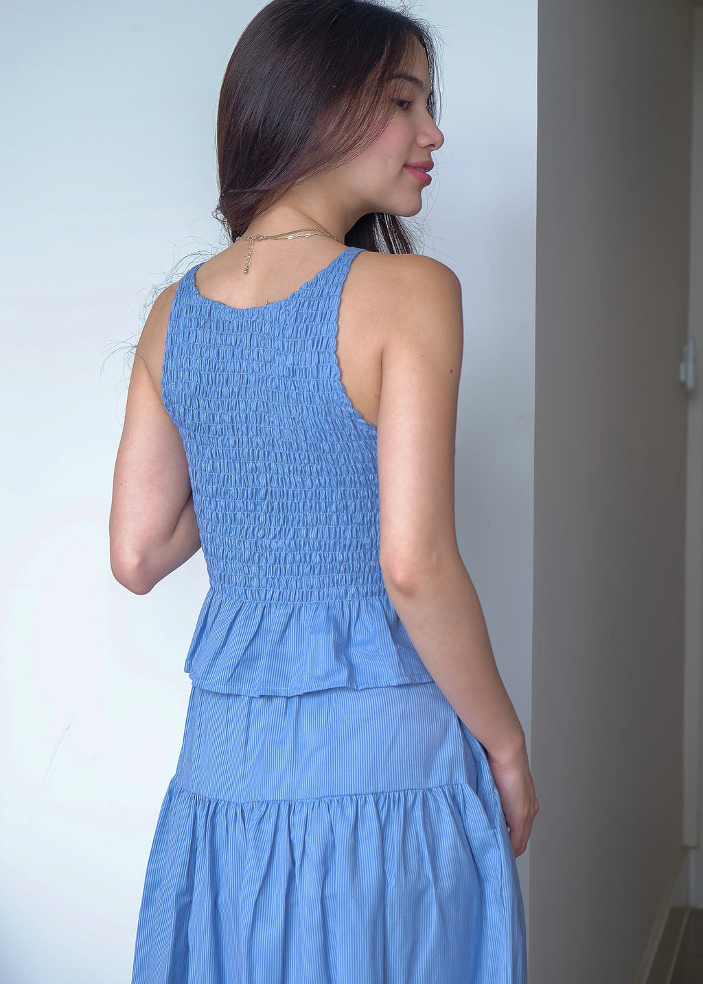 Amara Co-ord - Steel blue stripes