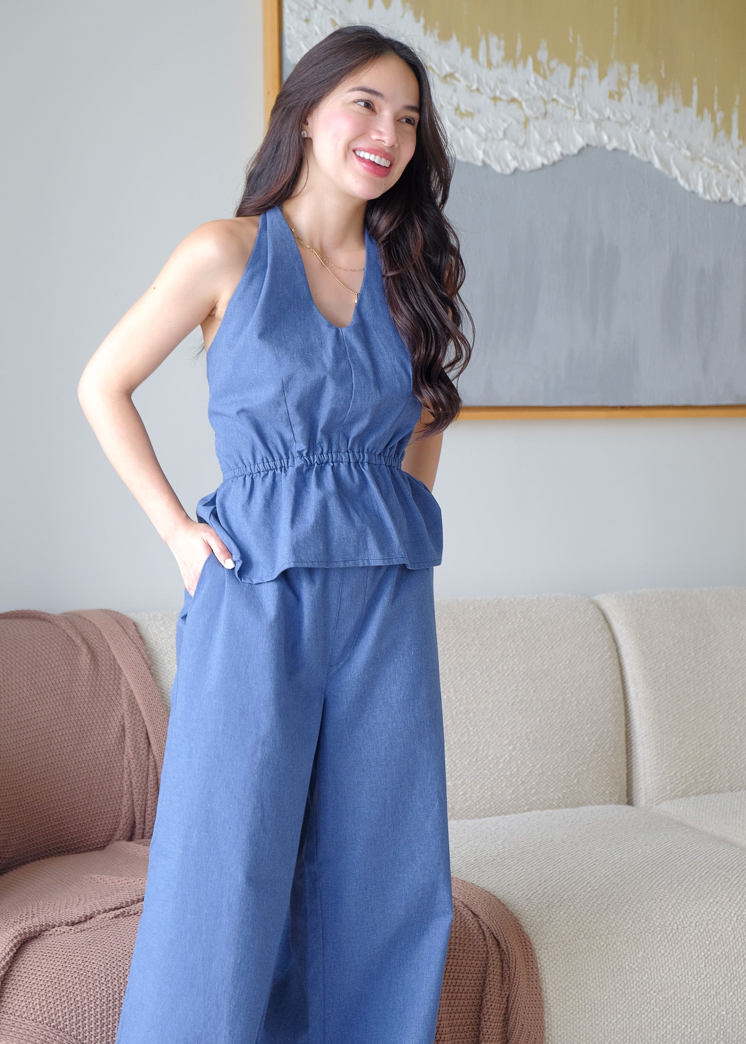 The Trista coord - Denim soft linen
